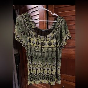 Apt. 9 Green XL printed blouse
